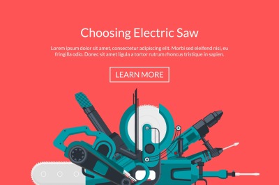 Vector illustration with electric construction tools