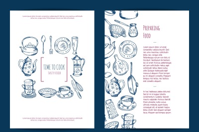 Vector card, flyer or brochure template for kitchen