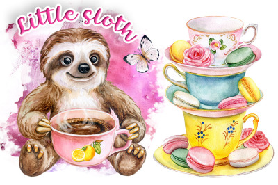 Little Sloth. Watercolor
