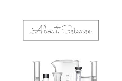 Vector background with place for text and chemical laboratory glass tu