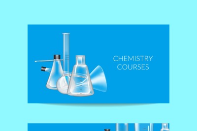 Vector business card template for chemistry or chemical laboratory wit