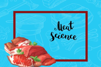 Vector cartoon meat elements background illustration