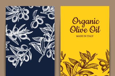 Vector card or flyer template olive branches