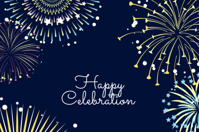 Vector fireworks background illustration with place for text