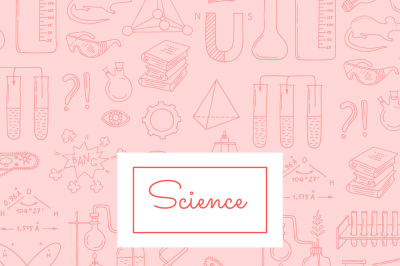 Vector sketched science or chemistry elements