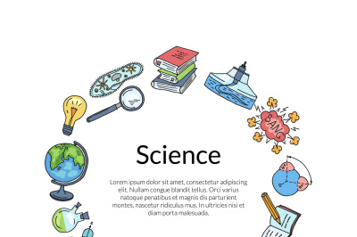 Vector sketched science or chemistry