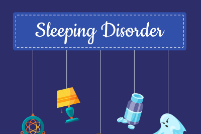 Vector sleeping disorder concept illustration