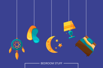 Vector sale background with cartoon sleep elements