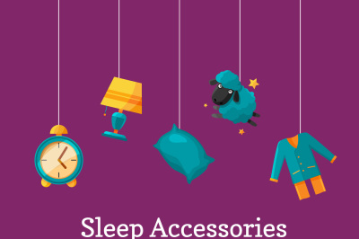 Vector sale background with cartoon sleep elements