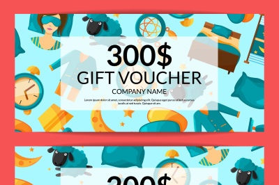 Vector gift voucher or discount card template