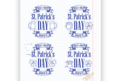 Stickers set for Saint Patricks Day