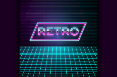 Futuristic background 80s style. Retro party