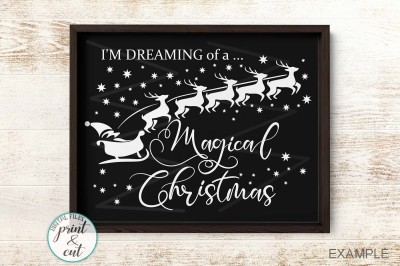 White Magical Christmas Words House decor for cut or print 