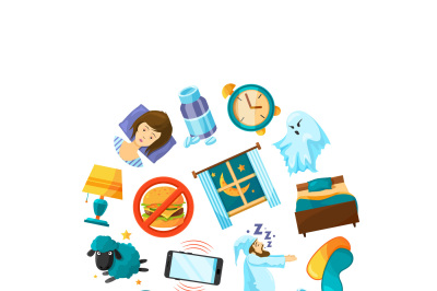 Vector cartoon sleep element