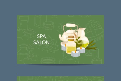 Vector business card template for beauty and spa or massage salon