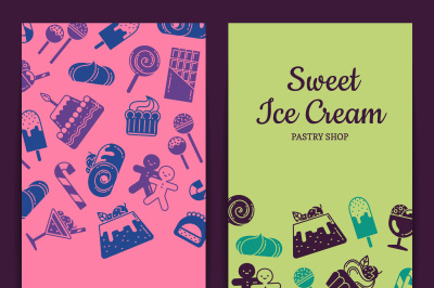 Vector card or flyer template for pastry