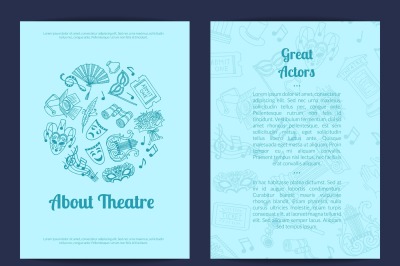 Vector doodle theatre elements card, flyer or brochure