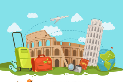 Vector concept illustration italian sights