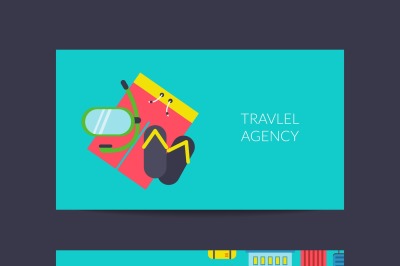 Vector travel business card template for travel agency