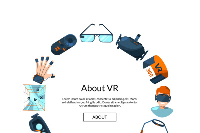 Vector flat style virtual reality elements