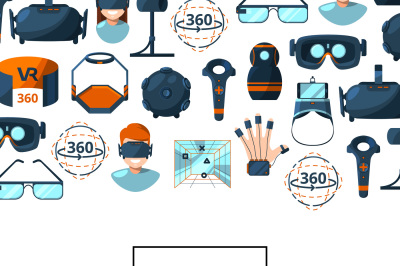 Vector flat style virtual reality elements