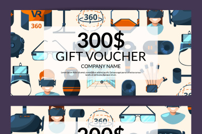 Vector gift voucher or discount card template