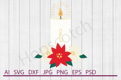 Christmas Candle SVG, Christmas Candle DXF, Cuttable File