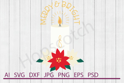 Christmas Candle SVG, Christmas Candle DXF, Cuttable File