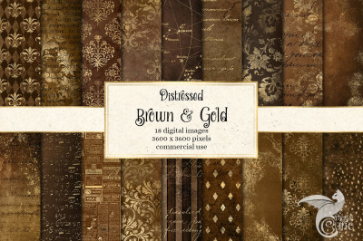 Distressed Brown and Gold Textures