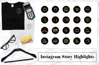 Black & Gold Business Instagram Story Icons