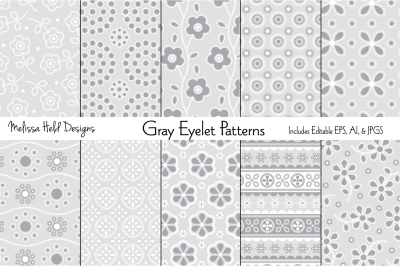 Gray Eyelet Embroidery Patterns