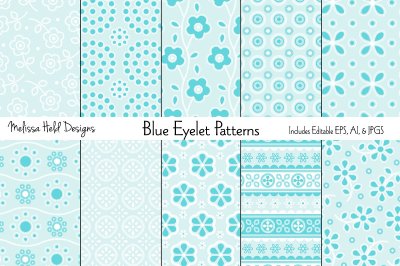 Blue Eyelet Embroidery Patterns