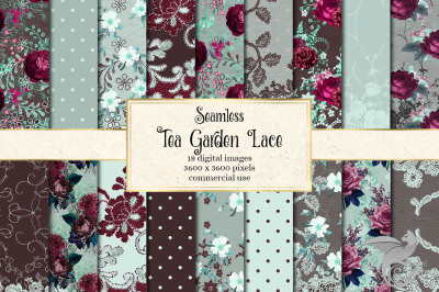 Tea Garden Lace Digital Paper