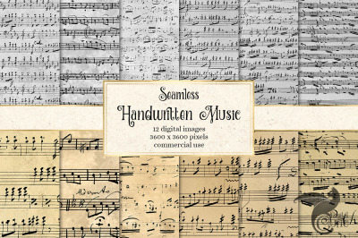 Seamless Handwritten Music Patterns