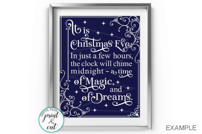 Christmas Words Time of Magic and Dreams cut print file svg pdf 