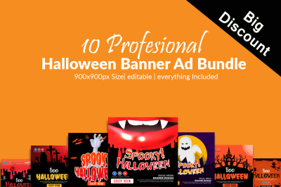 10 Halloween Banners Bundle