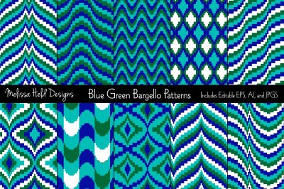 Blue & Green Bargello Patterns