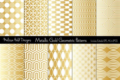 Metallic Gold Geometric Patterns