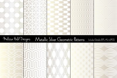 Metallic Silver Geometric Patterns