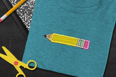 School Pencil | Applique Embroidery