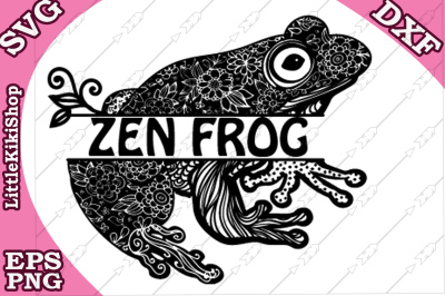 Frog Monogram Svg, MANDALA FROG SVG, Frog cut file