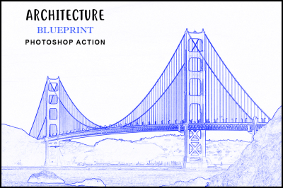 Architecture Blue Print Photoshop Action