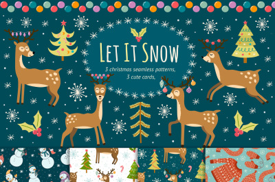 Let It Snow: seamless patterns &amp; cards