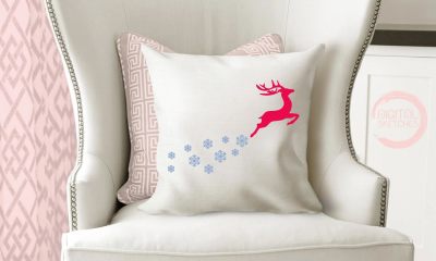 Reindeer Cut File Deer Stars Christmas Vector Silhouette.SVG .DXF