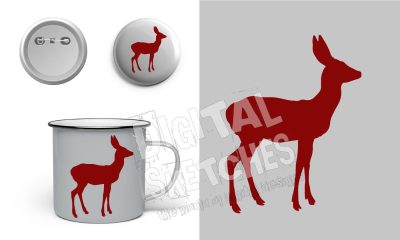Roe Reindeer Cut File Deer Vector Silhouette .SVG .DXF