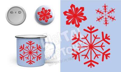 Snowflakes Cut File Set Christmas Vector Silhouette .SVG .DX