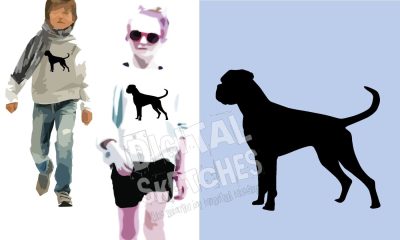 Dog Cut File Boxer Animals Vector Silhouette .SVG .DXF