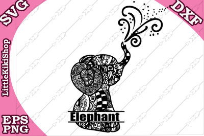 Baby Elephant Monogram Svg, MANDALA ELEPHANT SVG