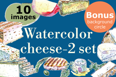 Watercolor cheese vector set-2