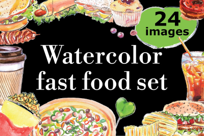 Watercolor fast food